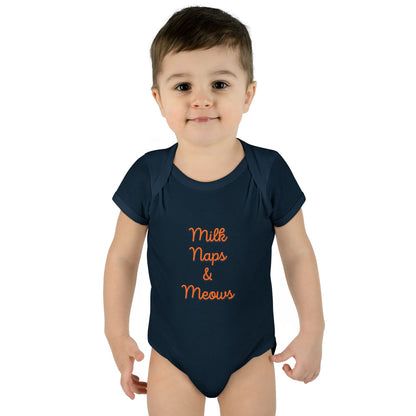 Milk Naps & Meows Baby Bodysuit