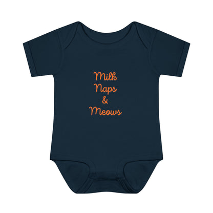 Milk Naps & Meows Baby Bodysuit