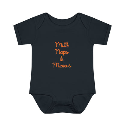 Milk Naps & Meows Baby Bodysuit