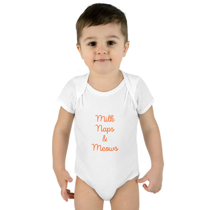 Milk Naps & Meows Baby Bodysuit