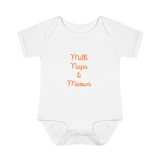 Milk Naps & Meows Baby Bodysuit