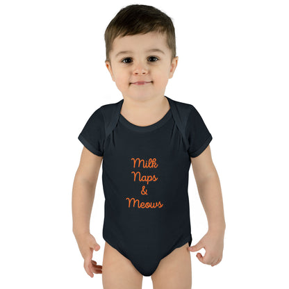 Milk Naps & Meows Baby Bodysuit