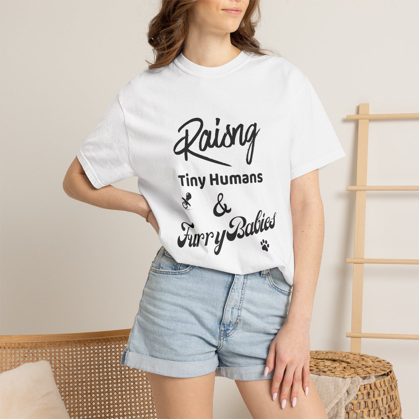 Raising Tiny Humans & Furry Babies T‑Shirt